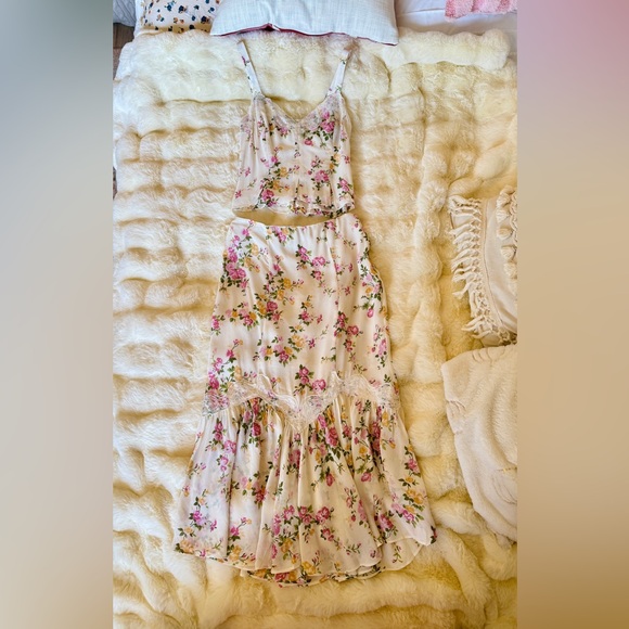 Reformation Floral Midi Dress - White and Pink - Picture 14 of 16